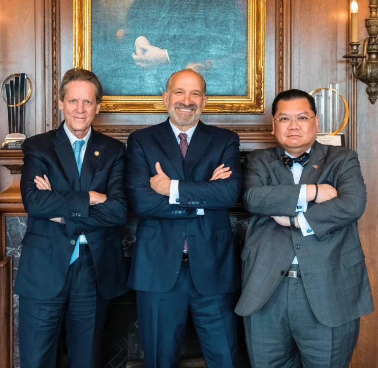 I-Pulse co-founder Robert Friedland, U.S. Commerce Secretary Howard Lutnik, and Ivanhoe Atlantic chairman J. Peter Pham.